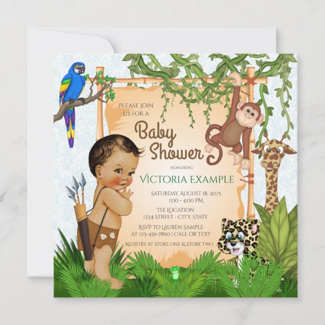 Safari Baby Shower Invitations (Devant)