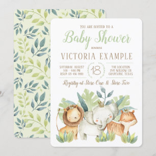 Safari Baby Shower Invitations