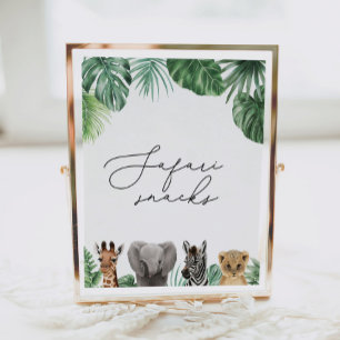 Safari Baby Shower Safari Snacks Food Sign