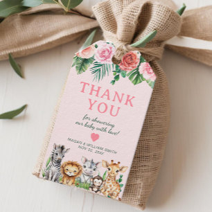 Safari Baby Shower Thank You Favour - Jungle Anima Gift Tags
