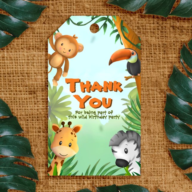 Safari Birthday  Gift Tags (Safari Birthday Gift Tag Favor Tag)