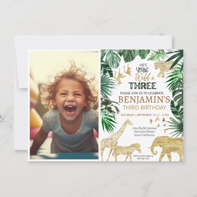 Safari birthday invitation (Front)