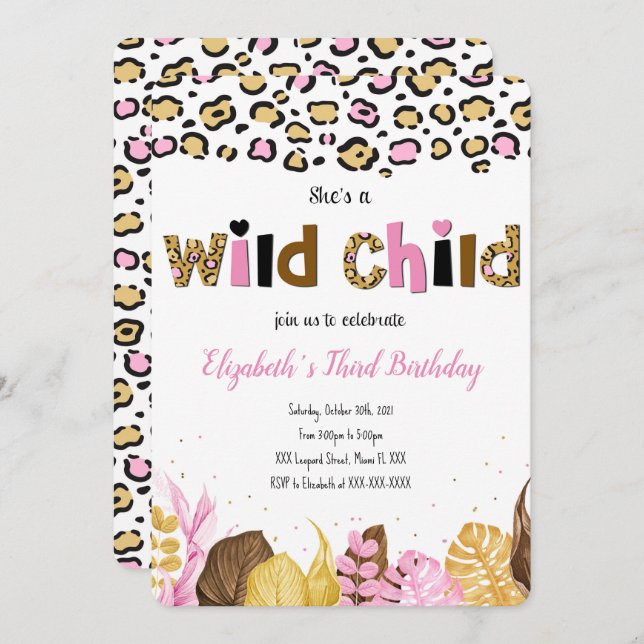 Safari Birthday Invitation (Front/Back)