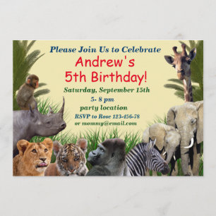 Safari birthday invitation,jungle invitation