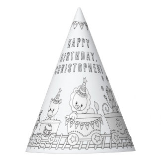 Safari Birthday Party - Colour Your Own Party Hat