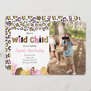 Safari Birthday Photo Invitation