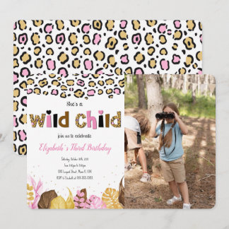 Safari Birthday Photo Invitation