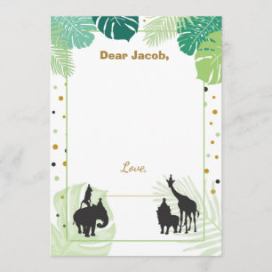 Safari Birthday Time Capsule Boy insert card Zoo