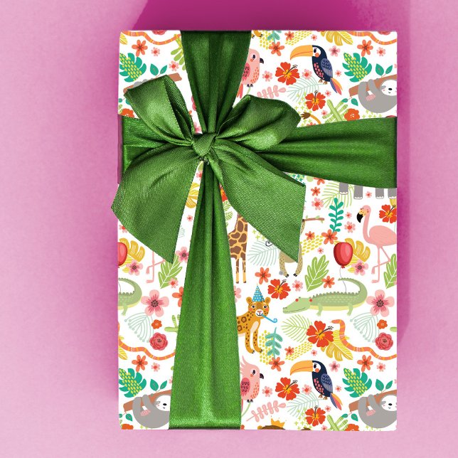 Safari Birthday Wrapping Paper, safari animals  Wrapping Paper Sheet (Creator Uploaded)
