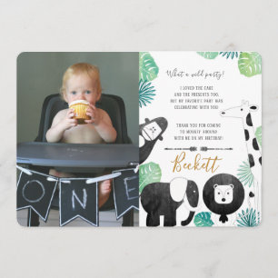 Safari Black and Green Photo ThankYou card