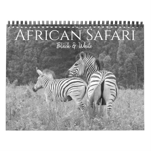safari black & white 2026  calendar (Cover)