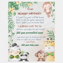 Safari Blanket with Personalized Message Newborn