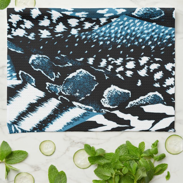Safari Blue Kitchen Towel (Folded)