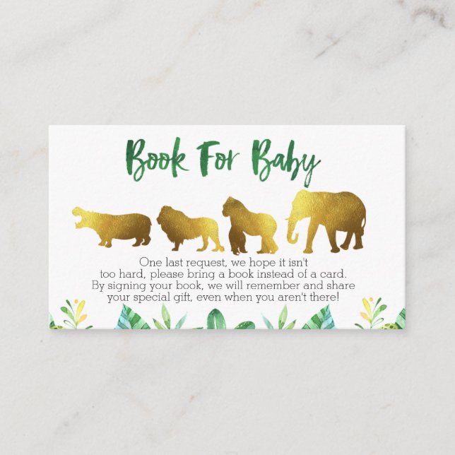 Safari Book request Card Insert Business Card Size (Front)