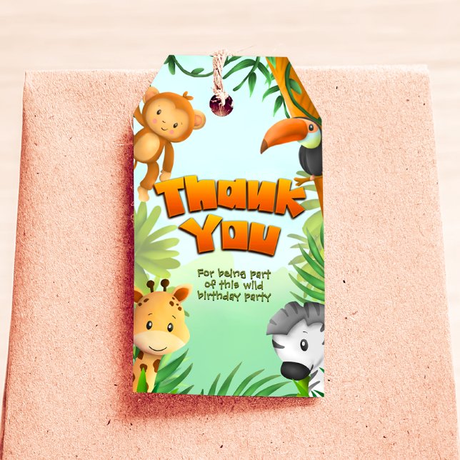 Safari Boy Birthday Gift Tag - Favour Tag (Safari Boy Birthday Gift Tag - Favor Tag)