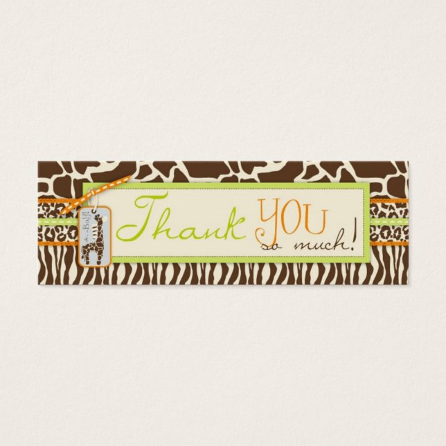 Safari Boy Green TY Skinny Gift Tag (Front)