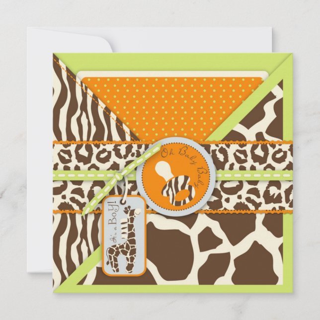Safari Boy LGR Invitation Square (Front)