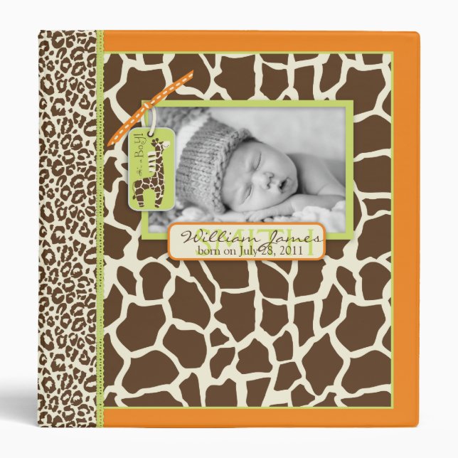 Safari Boy Orange Photo Album Binder (Front)
