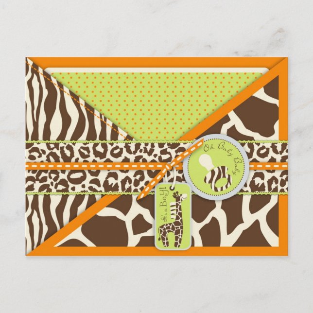Safari Boy Orange Postcard (Front)