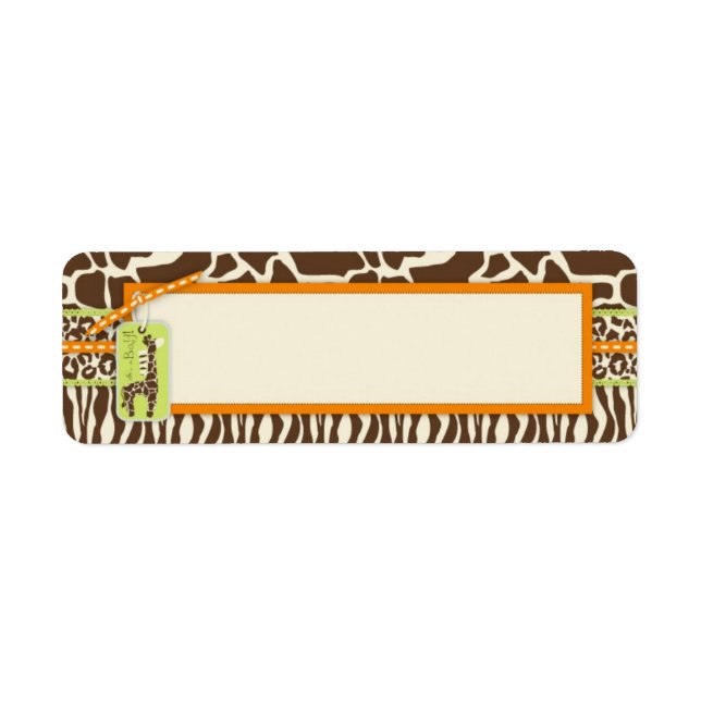 Safari Boy Orange Skinny Gift Label (Front)