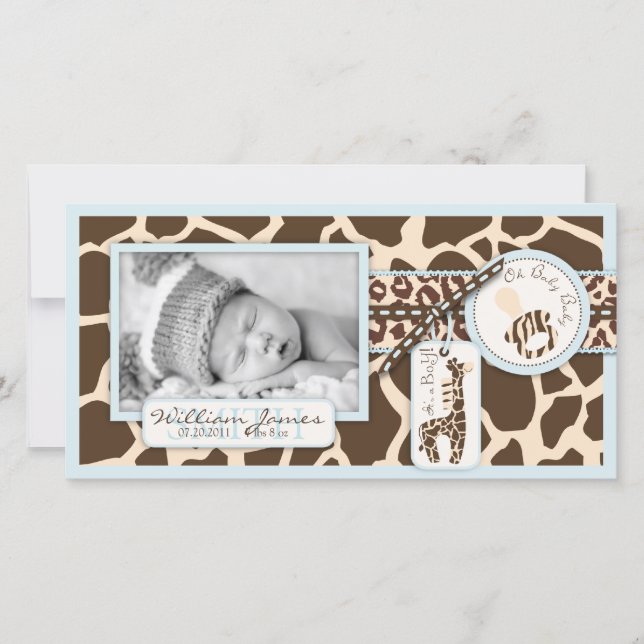 Safari Boy Photo Card (Front)