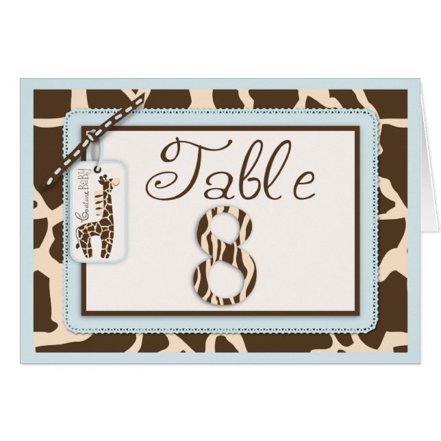 Safari Boy Table Card 8 (Front Horizontal)