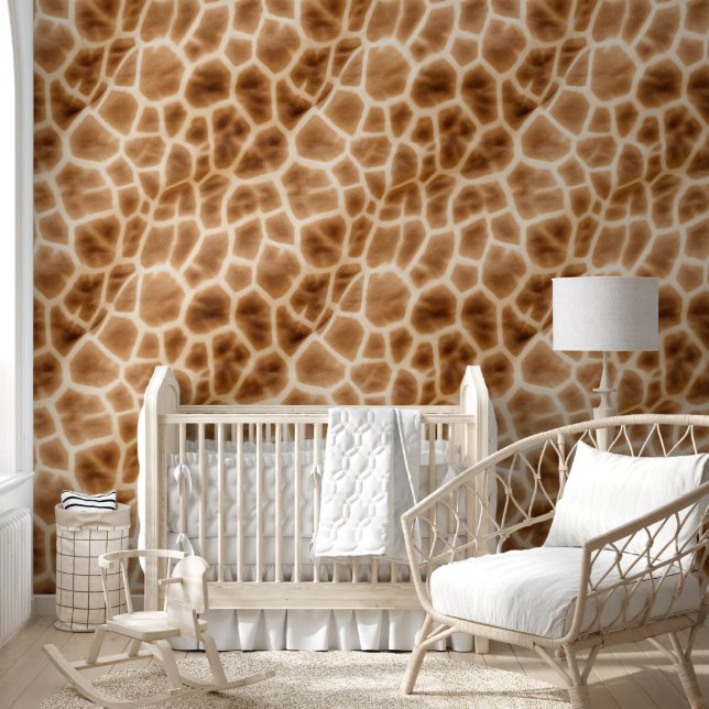 Safari Brown Cream Giraffe Animal  Wallpaper (Kids)