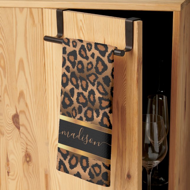 Safari Brown Leopard - Customize Kitchen Towel (Thirds Fold)