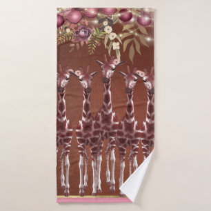 Safari Brown rustique floral de girafe de girafes