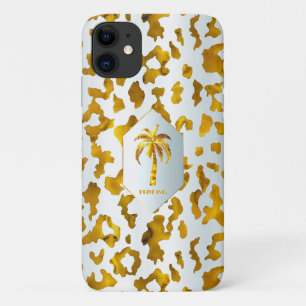 Safari Chic Luxe Gold Leopard Print iPhone 11 Case