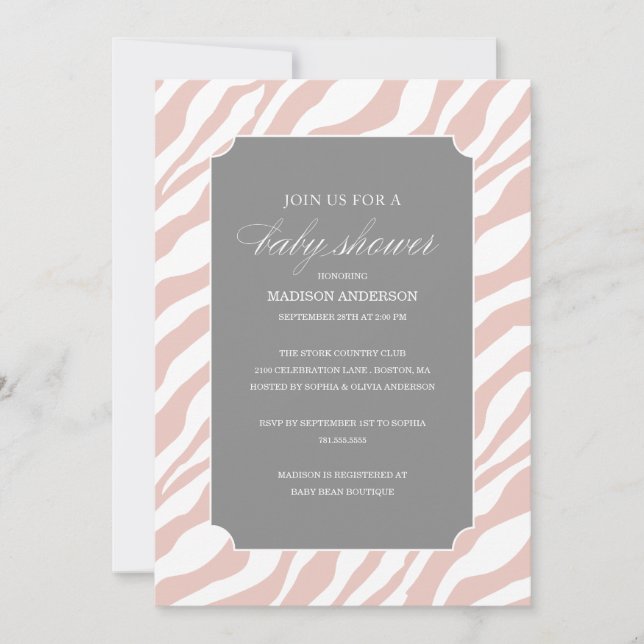 SAFARI CHIC SHOWER | BABY SHOWER INVITATIONS (Front)