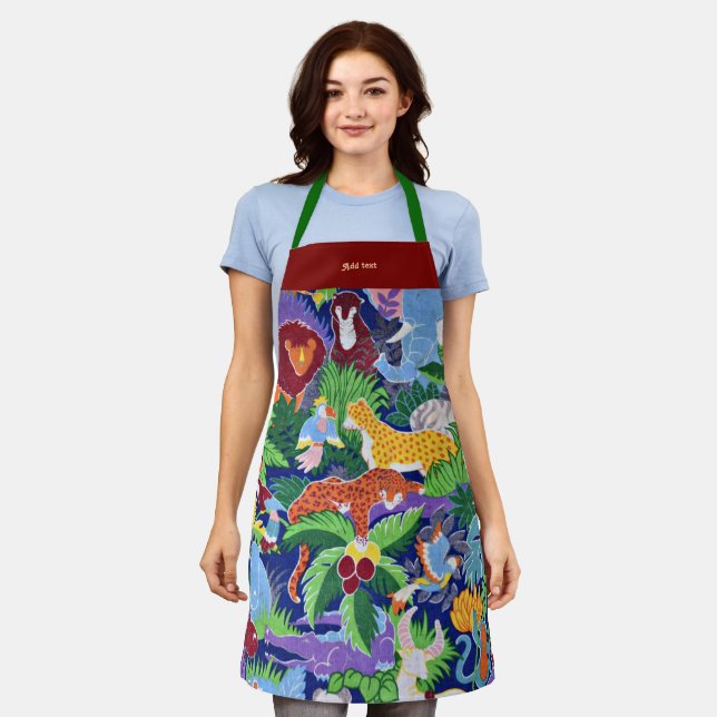 Safari, colourful wild animals, apron (Worn)