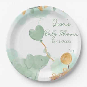 Safari Cute Baby Animals Themed Baby Shower Party Paper Plate