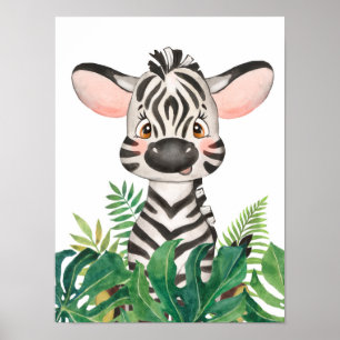 Safari Dans La Jungle Baby Zebra Poster