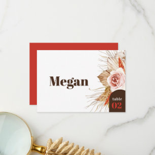 Safari Desert Boho Fleurs Mariage Carte d'Escort