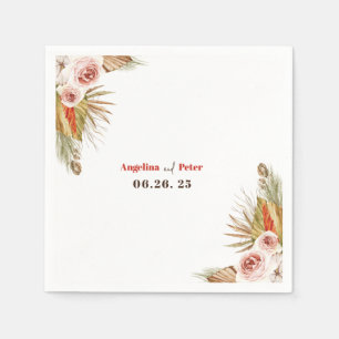 Safari Desert Boho Flowers Wedding  Napkin