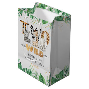 Safari Deux Fête d'Anniversaire Sac Cadeau Moyen