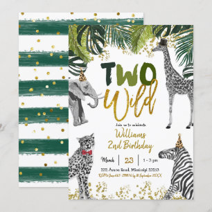Safari Deux Invitation d'anniversaire sauvage