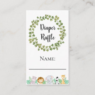 Safari Diaper Raffle Name Ticket Enclosure Card