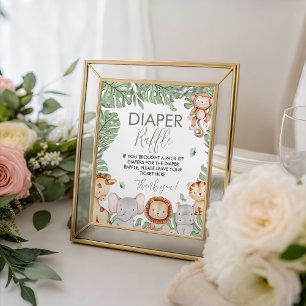 Safari Diaper Raffle Sign