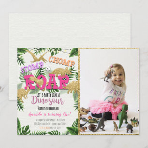 Safari Dinosaur Invitation Anniversaire Avec Photo