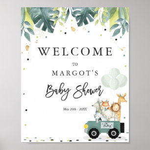 Safari Drive By Baby shower Affiche de bienvenue