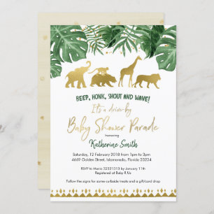 Safari Drive par Baby shower Parade Invitation
