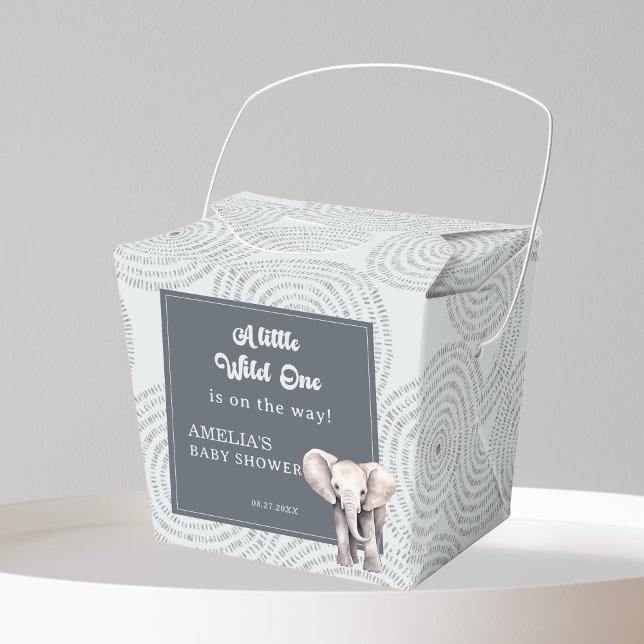 Safari Elephant Baby Shower Favour Box (Creator Uploaded)