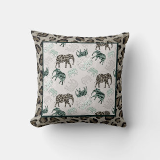 Safari Elephants Baby Boy Nursery Jungle Animals Throw Pillow