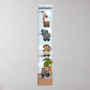 Safari Express Train Animals Growth Chart
