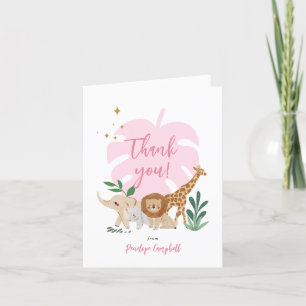 Safari fille Carte de remerciements fête d'anniver