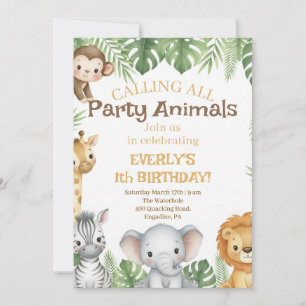 Safari First Birthday Evite Invitation