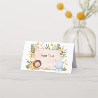 Safari Food Tent Label Cute Animals Place Card