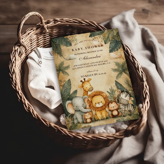 Safari Forest Creatures Baby Shower Invitation (Creator Uploaded)